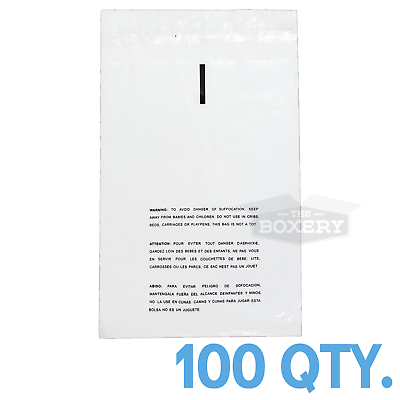 100 9x12 Self Seal Suffocation Warning Clear Poly Bags 1.5 Mil Free Shipping