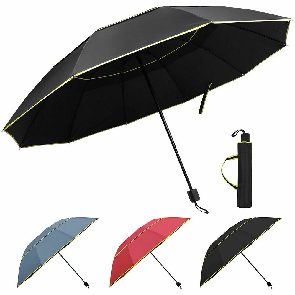 Large Oversize Golf Umbrella Men Women Windproof Rain Sun Anti Uv Folding Canopy