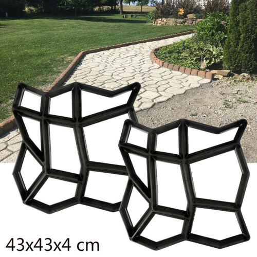 2pcs Path Maker Driveway Walk Paving Pavement Mold Patio Concrete Stepping Stone