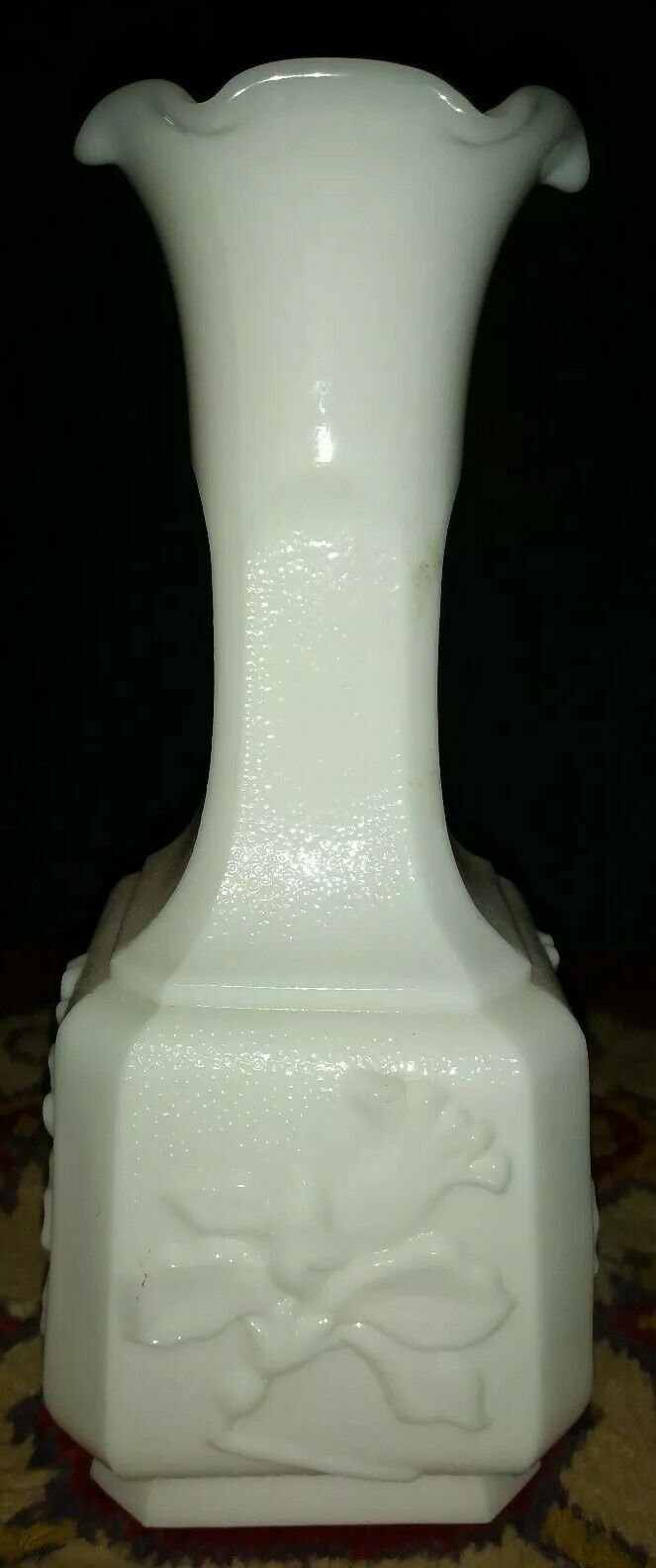 Imperial Jonquil Milk Glass Textured Vase 6 1/2" & In Perfect Condition!