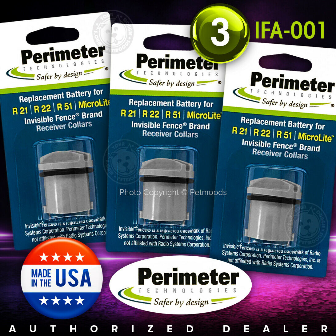 3 Perimeter Ifa-001 Batteries - Invisible Fence Dog Collar R21 R22 R51 Microlite