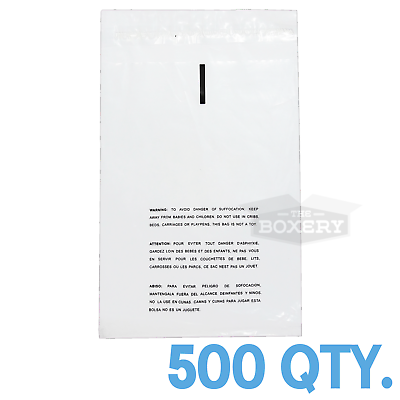 500 9x12 Self Seal Suffocation Warning Clear Poly Bags 1.5 Mil Free Shipping