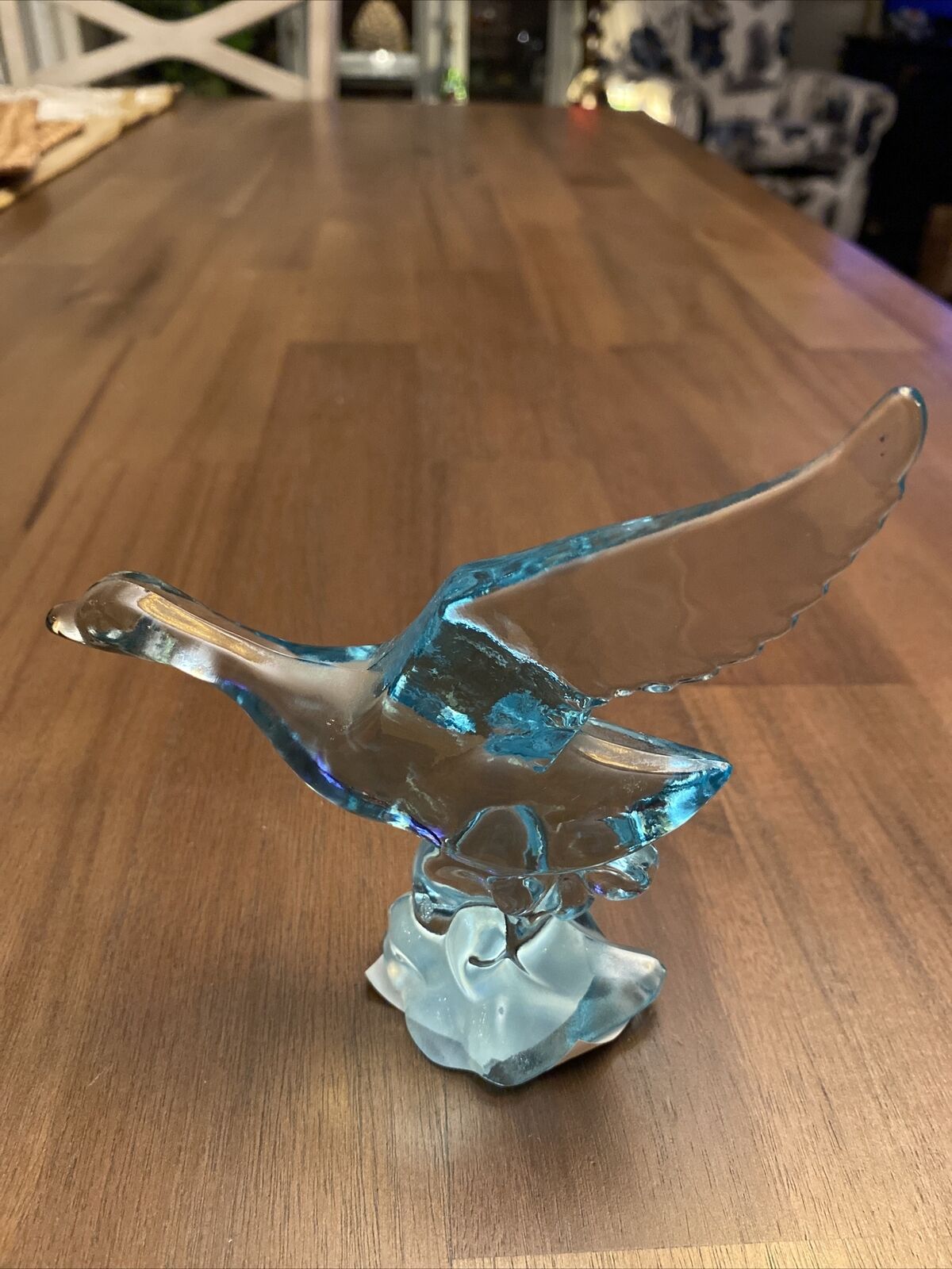 Imperial Glass Flying Duck From Heisey Mold Measuring 5” Tall